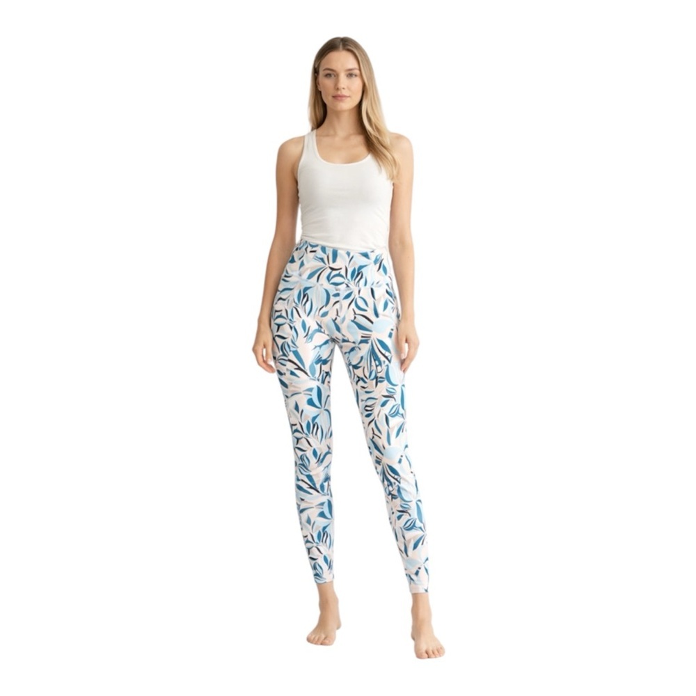 NWT KINESIS High Rise Tropical Leaf Active Leggings, Size Medium